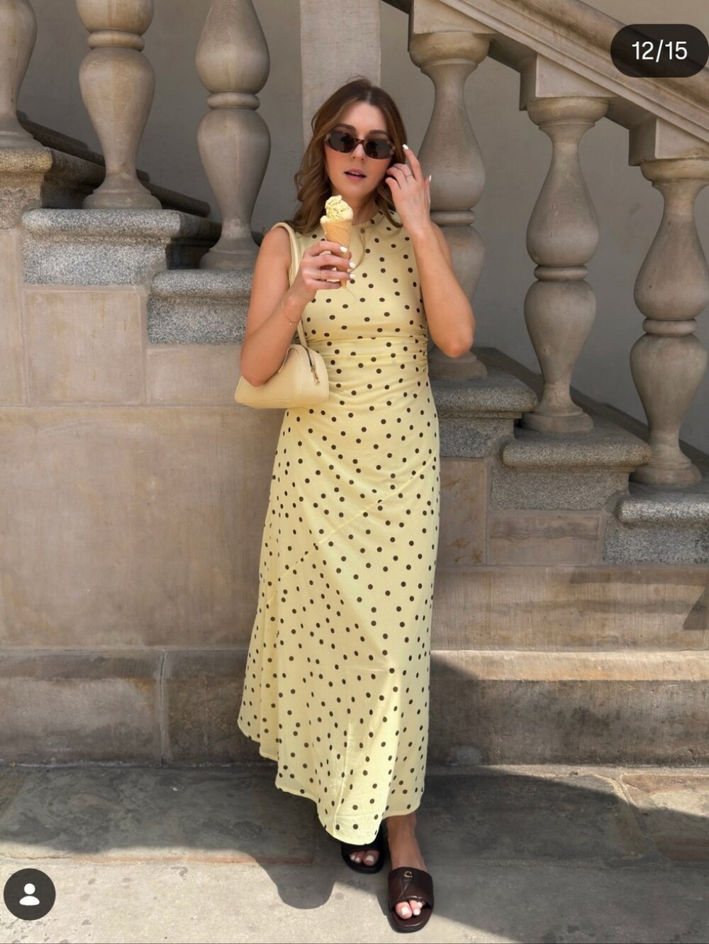ZARA FLOWY POLKA DOT DRESS YELLOW NWT - Picture 2 of 11